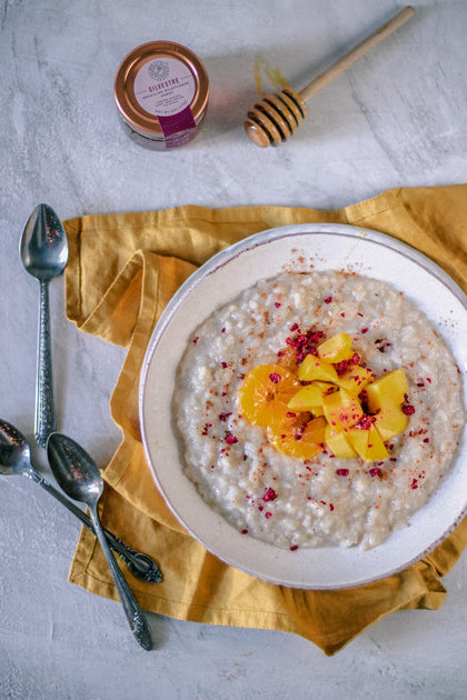 Coconut Rice Pudding with Mangos and Honey – Bee Seasonal